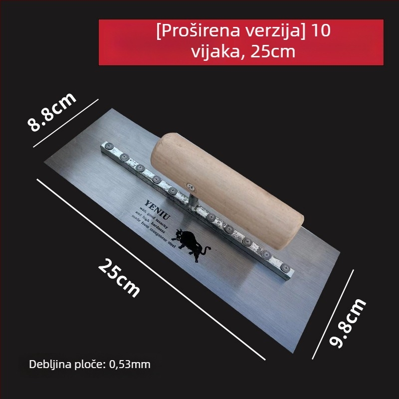 Gleter od nehrđajućeg čelika za malteriranje i struganje