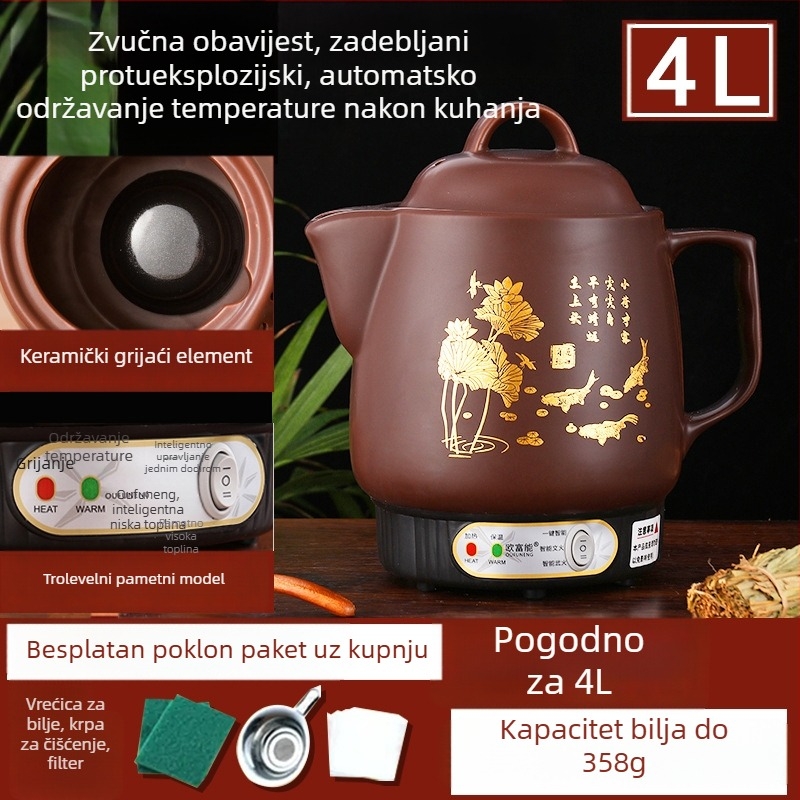 Automatski dekocijski lonac za tradicionalnu kinesku medicinu, keramičko tijelo, OFN01, 2–3 L, kućna upotreba