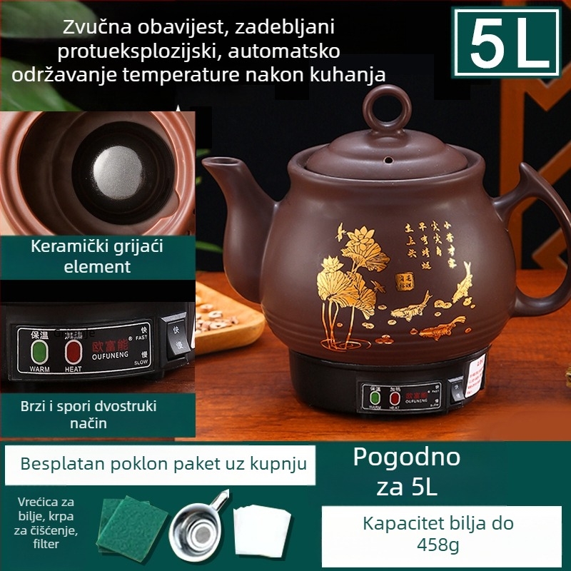 Automatski dekocijski lonac za tradicionalnu kinesku medicinu, keramičko tijelo, OFN01, 2–3 L, kućna upotreba