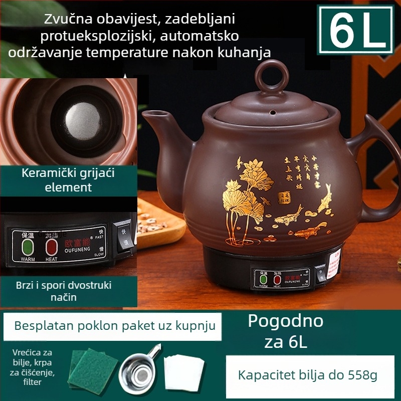 Automatski dekocijski lonac za tradicionalnu kinesku medicinu, keramičko tijelo, OFN01, 2–3 L, kućna upotreba