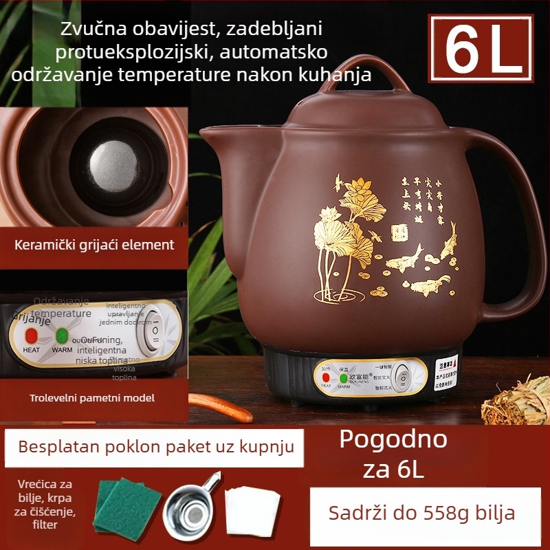 Automatski dekocijski lonac za tradicionalnu kinesku medicinu, keramičko tijelo, OFN01, 2–3 L, kućna upotreba
