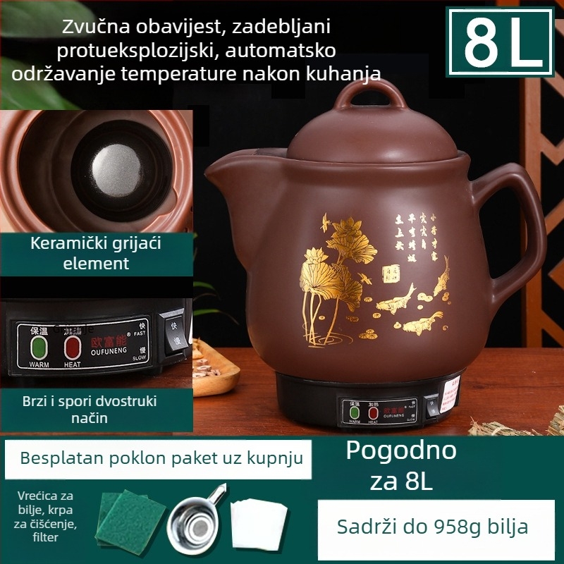 Automatski dekocijski lonac za tradicionalnu kinesku medicinu, keramičko tijelo, OFN01, 2–3 L, kućna upotreba