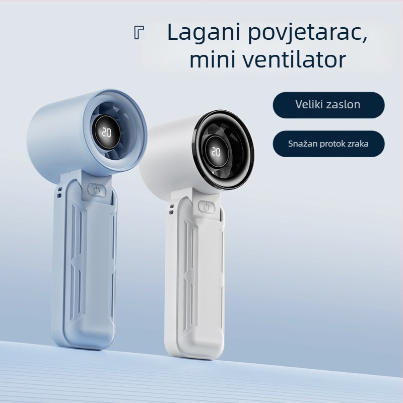 Sklopivi ručni ventilator s USB napajanjem, mini ventilator s pet brzina i snažnim protokom zraka