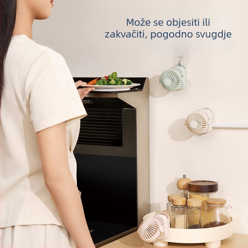 Nova kompaktna clip-on ventilator, mini prijenosni ventilator za vanjsku upotrebu s USB punjenjem, za kuću, studentski dom i stol.
