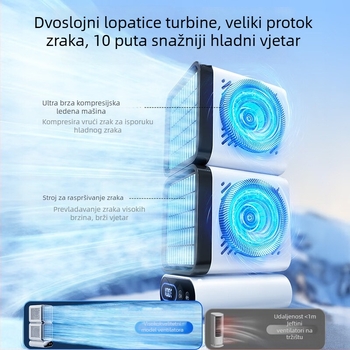 Stolni ventilator s brushless motorom, ugrađena baterija 4000–6000 mAh, 6 brzina, digitalni zaslon, USB napajanje