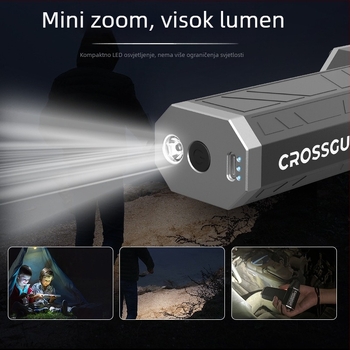 CROSSGUN Ručni turbo ventilator s 4 brzine, 120W, 12V, ugrađena baterija 1000–1200mAh, funkcija usisavanja