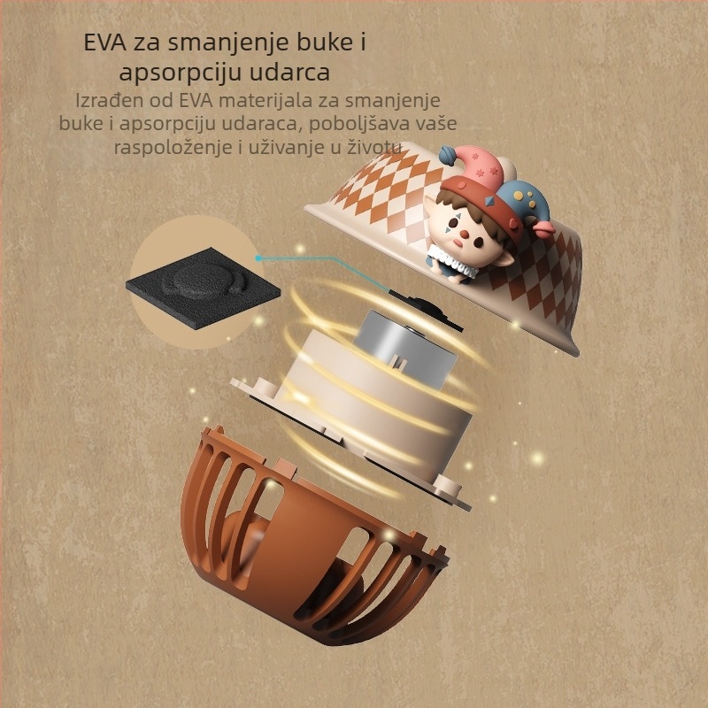 Ventilator za vrat, bez lopatica, prijenosni dizajn (USB punjenje; 3 brzine; ugrađena baterija; niska razina buke 36–45 dB)