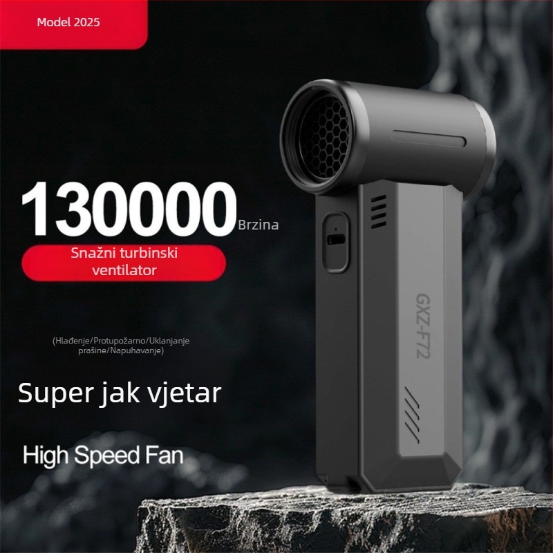 FROMPRO F72 ručni vanjski ventilator, punjivi, 4 brzine, ugrađena baterija 4000–6000 mAh
