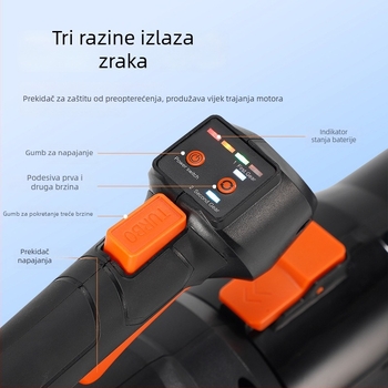 Ručni visokoučinkoviti mlaz zraka s litijskom baterijom, 21V, raspon napona AC/DC ≤50V, za čišćenje prašine, snijega i lišća