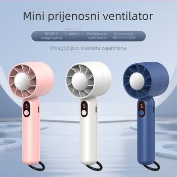2025 novi ručni ventilator za outdoor upotrebu, prenosni, s pet brzina podešavanja, snažan i tih, mini punjivi ventilator