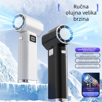 Ručni ventilator s motorom bez četkica, turbinski dizajn, visok protok zraka, uklanjanje prašine, puhavanje vode i snijega, kampiranje, kompaktan