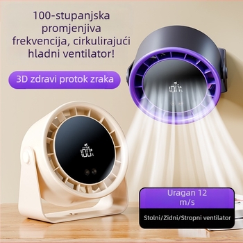 Stolni USB ventilator, zidna montaža, tih, za ured i dom, turbo protok zraka visokih brzina