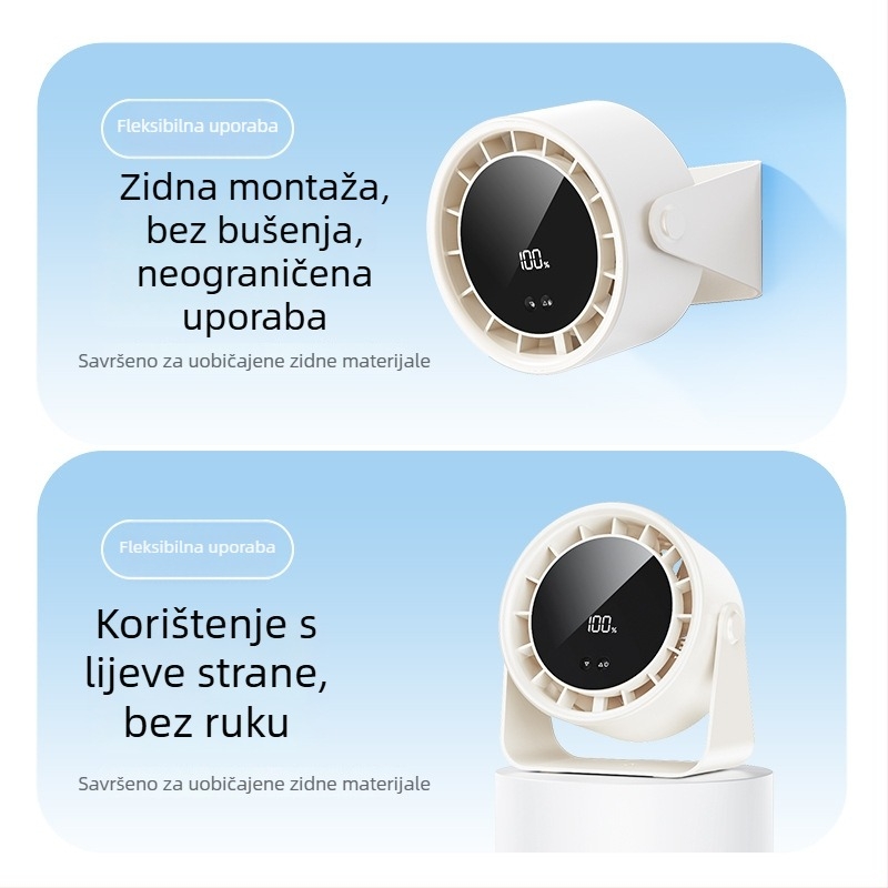 Stolni USB ventilator, zidna montaža, tih, za ured i dom, turbo protok zraka visokih brzina