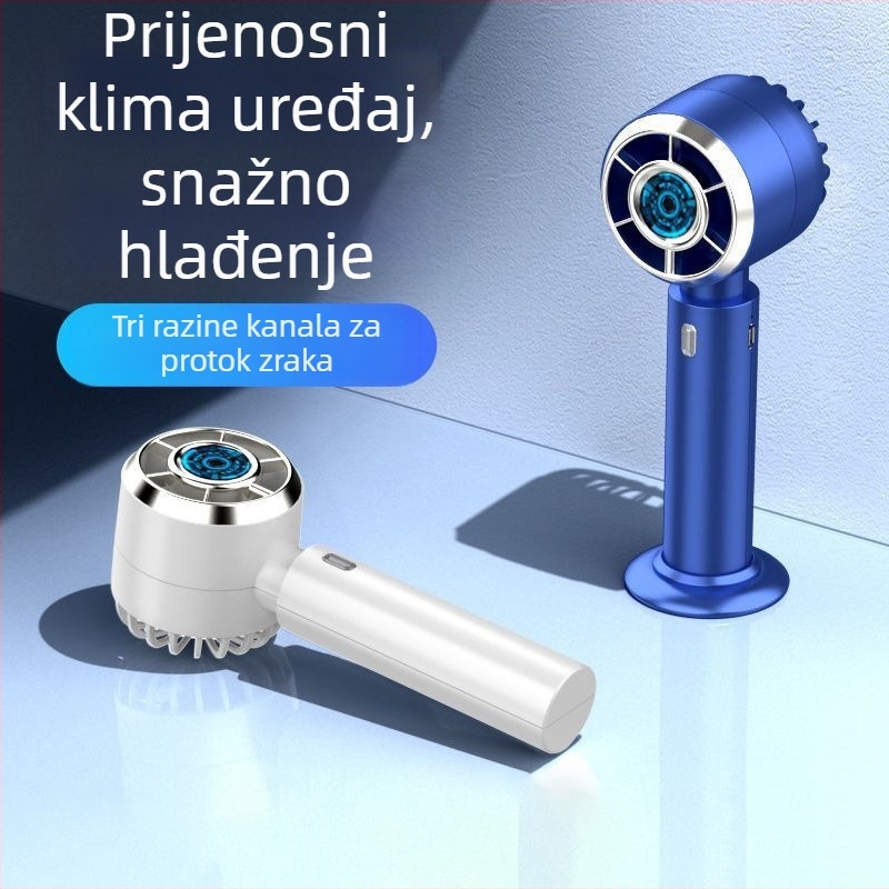 USB mini ventilator – ručni i prijenosni stolni ventilator, USB napajanje, 5V, 5W, bez lopatica, ugrađena baterija 500–800 mAh