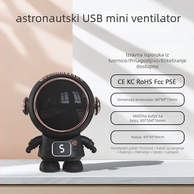 Viseći ventilator za vrat s USB punjenjem, bez lopatica, prilagodljiv logotip, ugrađena baterija 800–1000 mAh, 5 brzina