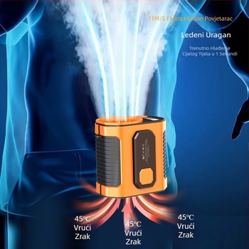 Ventilator za pojas, vanjski, USB mini ventilator visoke brzine s ugrađenom baterijom, za gradilišta