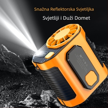 Ventilator za pojas, vanjski, USB mini ventilator visoke brzine s ugrađenom baterijom, za gradilišta