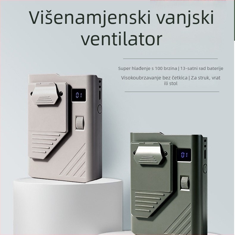 Mini ventilator za pojas i vrat, ultra-tankog dizajna, bez lopatica, USB punjiv, BLDC motor, model DQ-288, baterija 2000–4000mAh, trajanje 8–12 sati