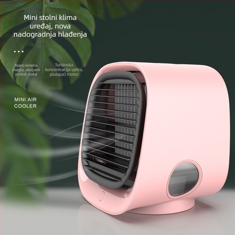 Vodoohlađeni stolni ventilator za dom i ured, tih rad, brushless motor, USB 5V/2W, buka ispod 36 dB, pokrivenost 10 m², 3 brzine