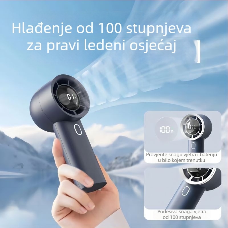 Prijenosni USB stolni ventilator s klipsom, mini, s ugrađenom baterijom 1000–1200 mAh, 5 lopatica, tih motor bez četkica