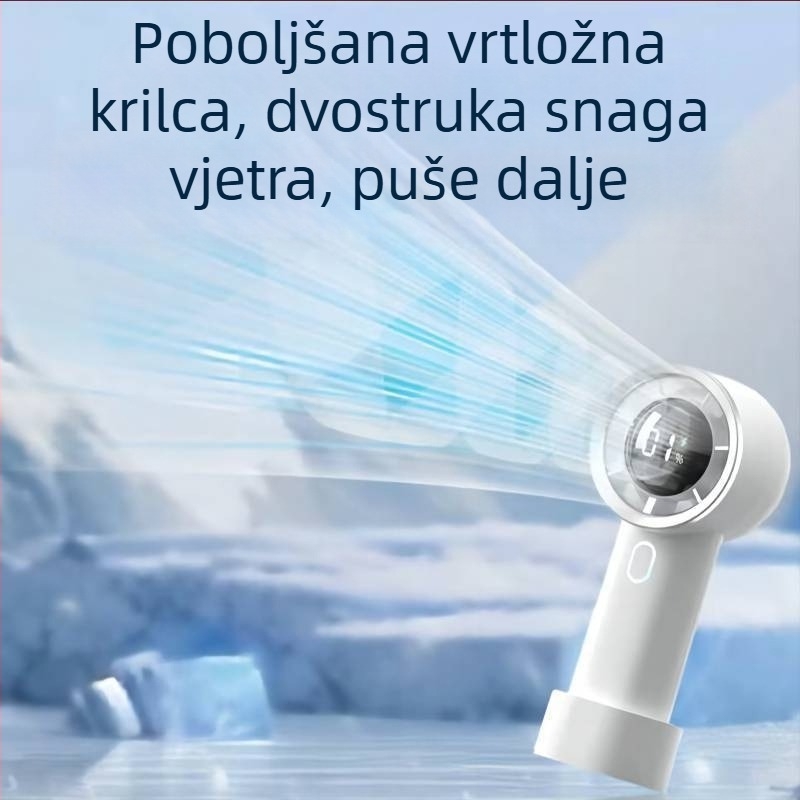 Prijenosni USB stolni ventilator s klipsom, mini, s ugrađenom baterijom 1000–1200 mAh, 5 lopatica, tih motor bez četkica