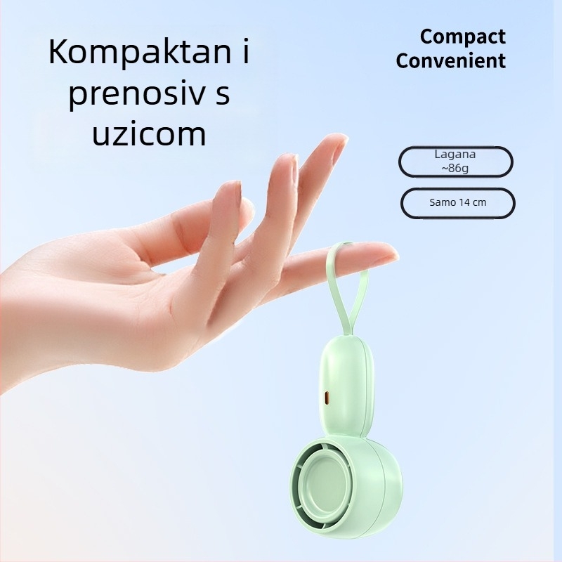 Prijenosni ručni mini ventilator s USB punjenjem, bez četkastog motora, tih rad