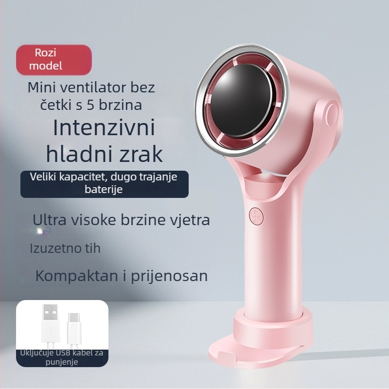 Mufeng ventilator s 5 postavkama, bez četkica motorom, stolni i ručni kompaktni ventilator s oscilirajućom glavom