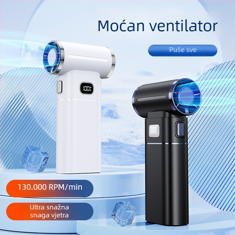 Vanjski ventilator bez lopatica s 13W brushless turbinskim motorom, 5 brzina, ugrađena 6000mAh baterija