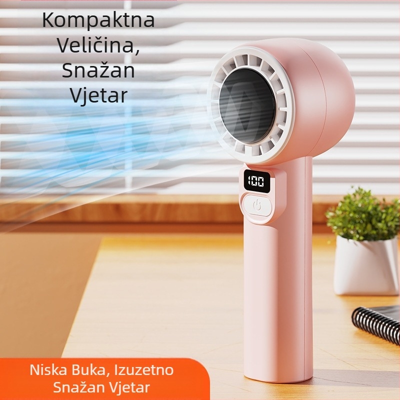 Prijenosni ručni ventilator s poluvodičkim hlađenjem, digitalni zaslon, dizajn za pričvršćivanje na vrat, snažan protok zraka, baterija 2000-4000mAh, brushless motor, ABS kućište