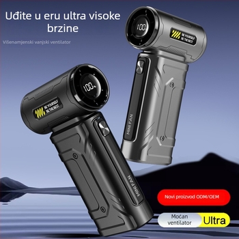 Ručni USB ventilator bez lopatica, s ugrađenom baterijom 4000–6000 mAh, 5 razina brzine, brushless motor, buka ispod 36 dB