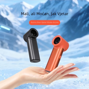 Prenosni ručni ventilator od metala, USB punjenje, digitalni zaslon, 5 brzina, motor bez četkica