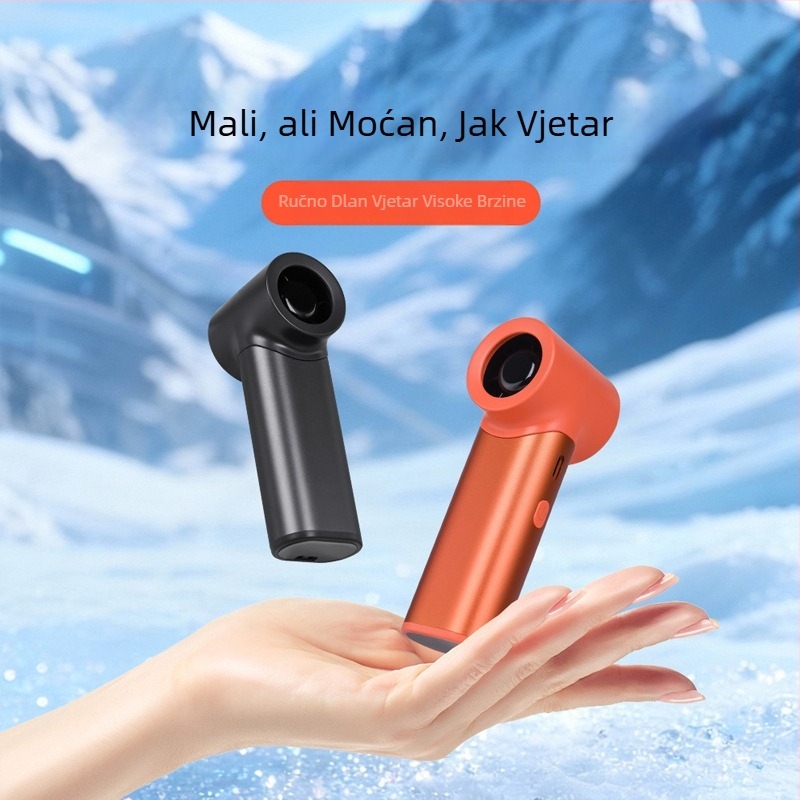 Prenosni ručni ventilator od metala, USB punjenje, digitalni zaslon, 5 brzina, motor bez četkica