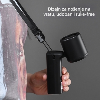 USB ventilator za vrat s ugrađenom baterijom, brushless motorom, bez lopatica, 100 razina protoka zraka