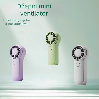 Ručni prijenosni ventilator s 3 postavkama, mini ventilator s ugrađenom baterijom za aktivnosti na otvorenom