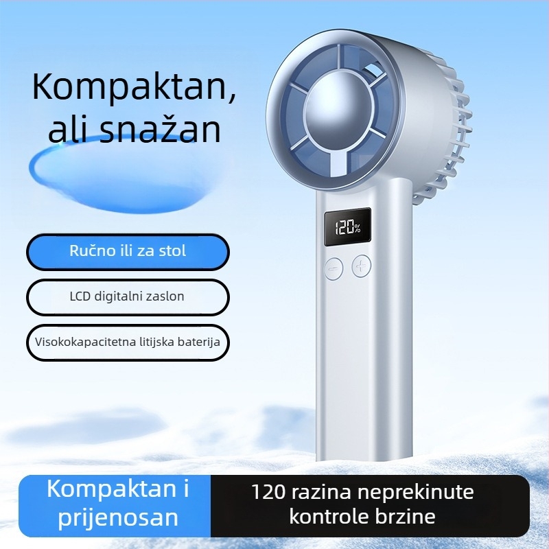 Ručni USB ventilator, baterija 500-800 mAh, trajanje više od 12 h, buka manje od 36 dB