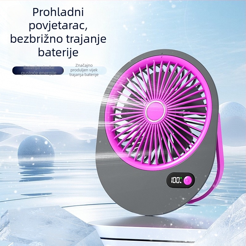 USB punjivi stolni ventilator bez lopatica, ultra-tanko dizajna, kompaktan za studentski dom, ured i vanjsku upotrebu
