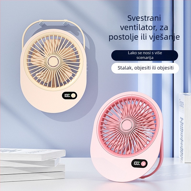 USB punjivi stolni ventilator bez lopatica, ultra-tanko dizajna, kompaktan za studentski dom, ured i vanjsku upotrebu