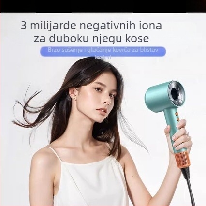 Pomelo Rice sušilo za kosu Model 08, motor bez četkica, 1500 W, vrući/hladni zrak, negativni ioni, brzo sušenje, zaštita od pregrijavanja