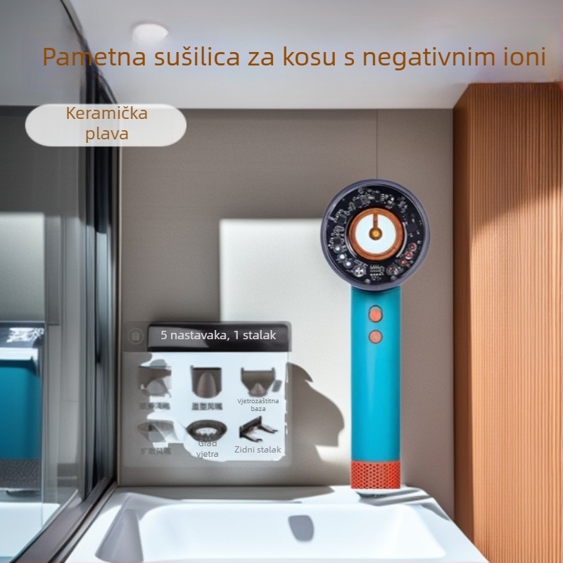 Pomelo Rice sušilo za kosu Model 08, motor bez četkica, 1500 W, vrući/hladni zrak, negativni ioni, brzo sušenje, zaštita od pregrijavanja