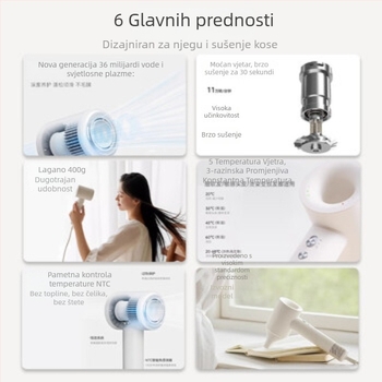 OLAYKS OLK-DCF01A Sušilo za kosu s brushless motorom, 1300W, 3 brzine, hladan/topli zrak, zaštita od pregrijavanja