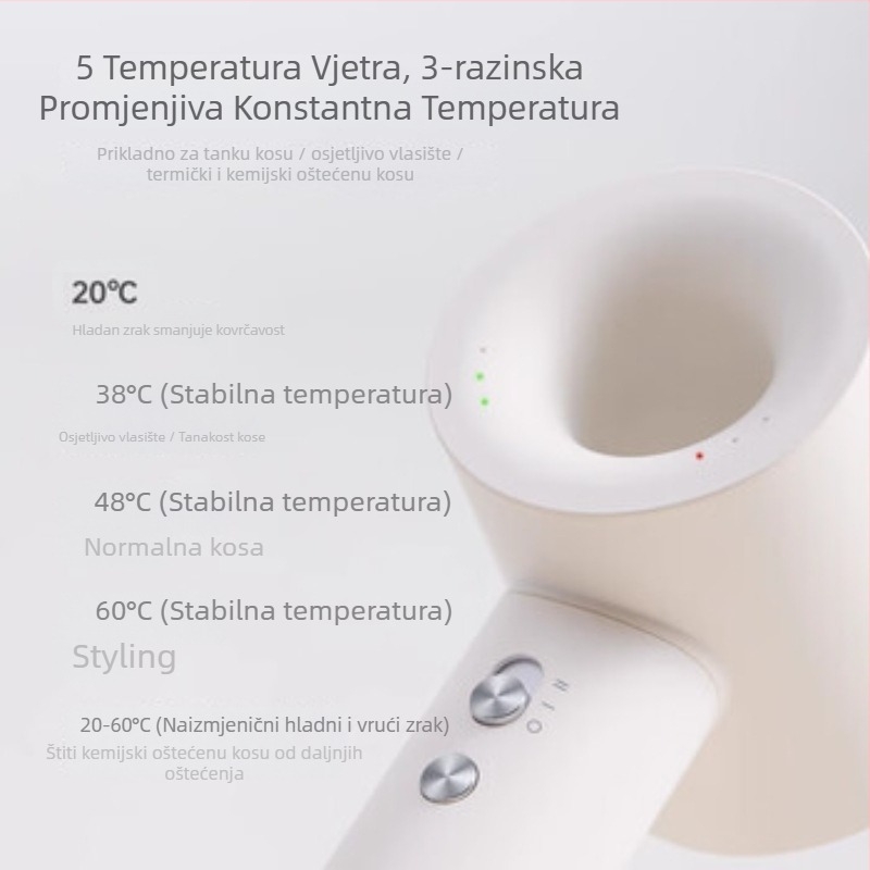 OLAYKS OLK-DCF01A Sušilo za kosu s brushless motorom, 1300W, 3 brzine, hladan/topli zrak, zaštita od pregrijavanja