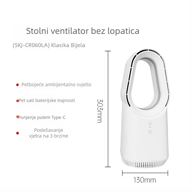 Toranj ventilator bez lopatica 060A, USB napajanje 5V/6W, brushless motor, dodirni zaslon