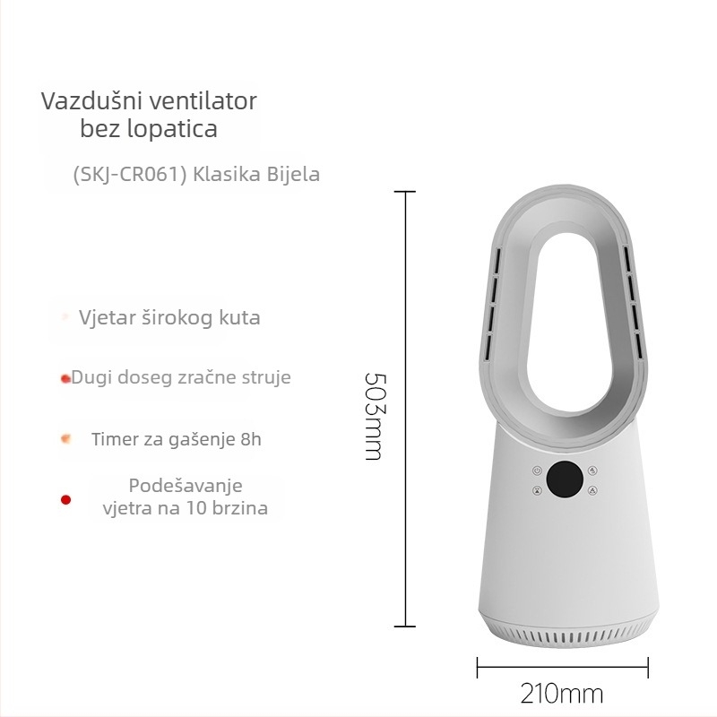 Toranj ventilator bez lopatica 060A, USB napajanje 5V/6W, brushless motor, dodirni zaslon