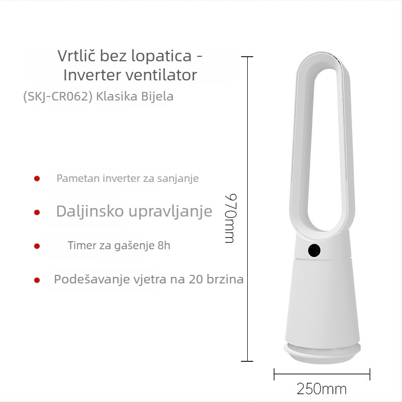 Toranj ventilator bez lopatica 060A, USB napajanje 5V/6W, brushless motor, dodirni zaslon