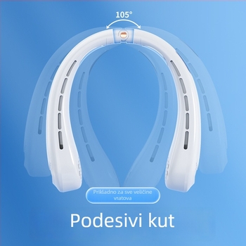 Novi bezlopatni ventilator za vrat, prijenosni mini USB, tih s digitalnim zaslonom