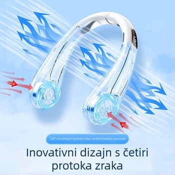 Novi bezlopatni ventilator za vrat, prijenosni mini USB, tih s digitalnim zaslonom