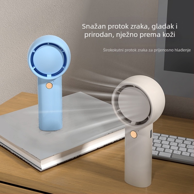 Mini turbine ručni ventilator, bez lopatica, USB punjivi, prijenosni, 67 g, poklon
