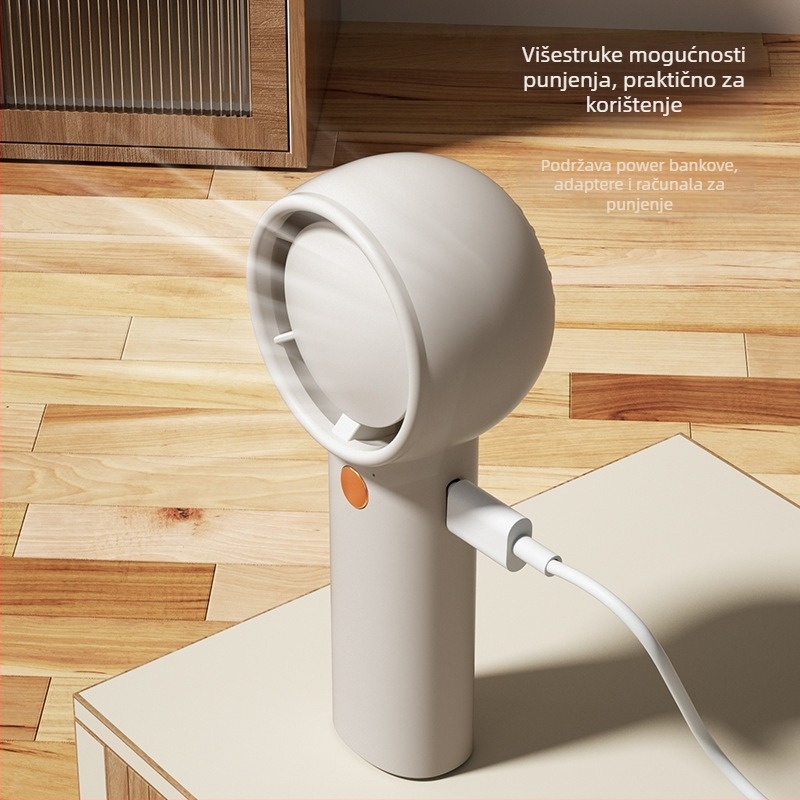 Mini turbine ručni ventilator, bez lopatica, USB punjivi, prijenosni, 67 g, poklon