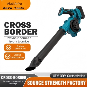 Brushless bežični puhač s Li-ion baterijom, snažan puhač prašine i snijega, 21V, nije usisavač, raspon napona 50–250V AC/DC