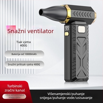 Prijenosni turbo puhač zraka sa 6 brzina, ručni, punjivi kamping mini ventilator